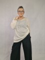 Bluzka - sweterek, luźna, dzianina, ecru, len, tencel_artmotyw