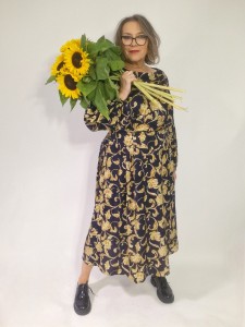 Zwiewna, żakardowa sukienka we wzory - Vivienne 