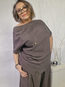 Kakaowa elegancka bluzka - Soa 