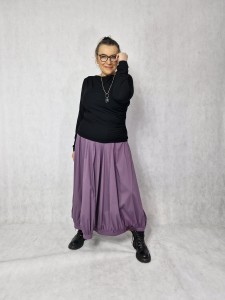 Szeroka, zamaszysta spódnica w kolorze wrzosowym- Lili  