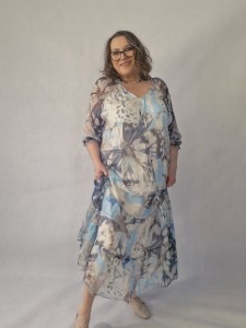 Jedwabna, zwiewna sukienka  - Fiona