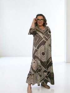 Jedwabna  sukienka  we wzory geometryczne - Fiona 