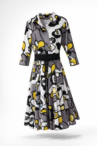 Sukienka z bawełny, sukienka kolorowa, sukienka rozkloszowana, sukienka z paskiem_artmotyw