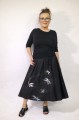 Ręcznie malowana spódnica, spódnica z bawełny z zakładkami, szeroka spódnica, hand made_artmotyw