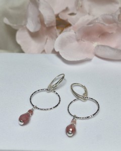 Różowe kolczyki z rodonitami - Roselle