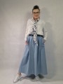 Spódnica niebieska, szeroka spódnica jeansowa, spódnica denim, szeroka spódnica sportowa