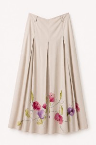 Ręcznie malowana spódnica w kolorze piskowym, rozm. L -  Lorena  