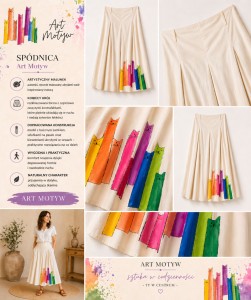 Szeroka spódnica z zakładkami  w ręcznie malowany wzór  kwiatowy , rozm. S - Lorena (1)