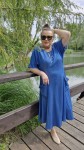 Wiskozowa sukienka w kolorze jeansowym  - Colette 