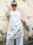 Ręcznie malowana batystowa tunika - Marianna, rozm. L/XL